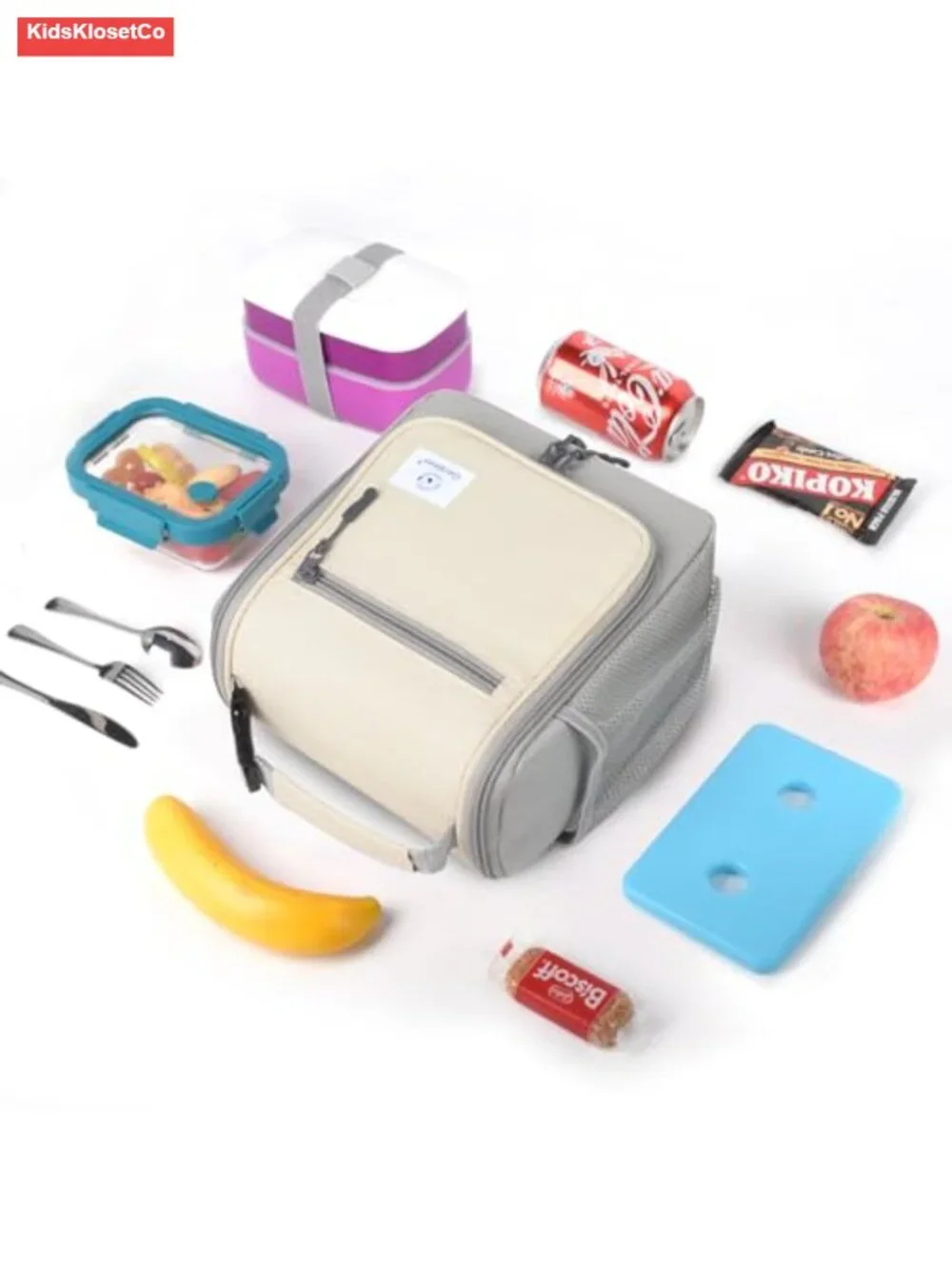 Insulated Lunch Bag for Kids and Adults, Water-Resistant, Multiple Pockets,